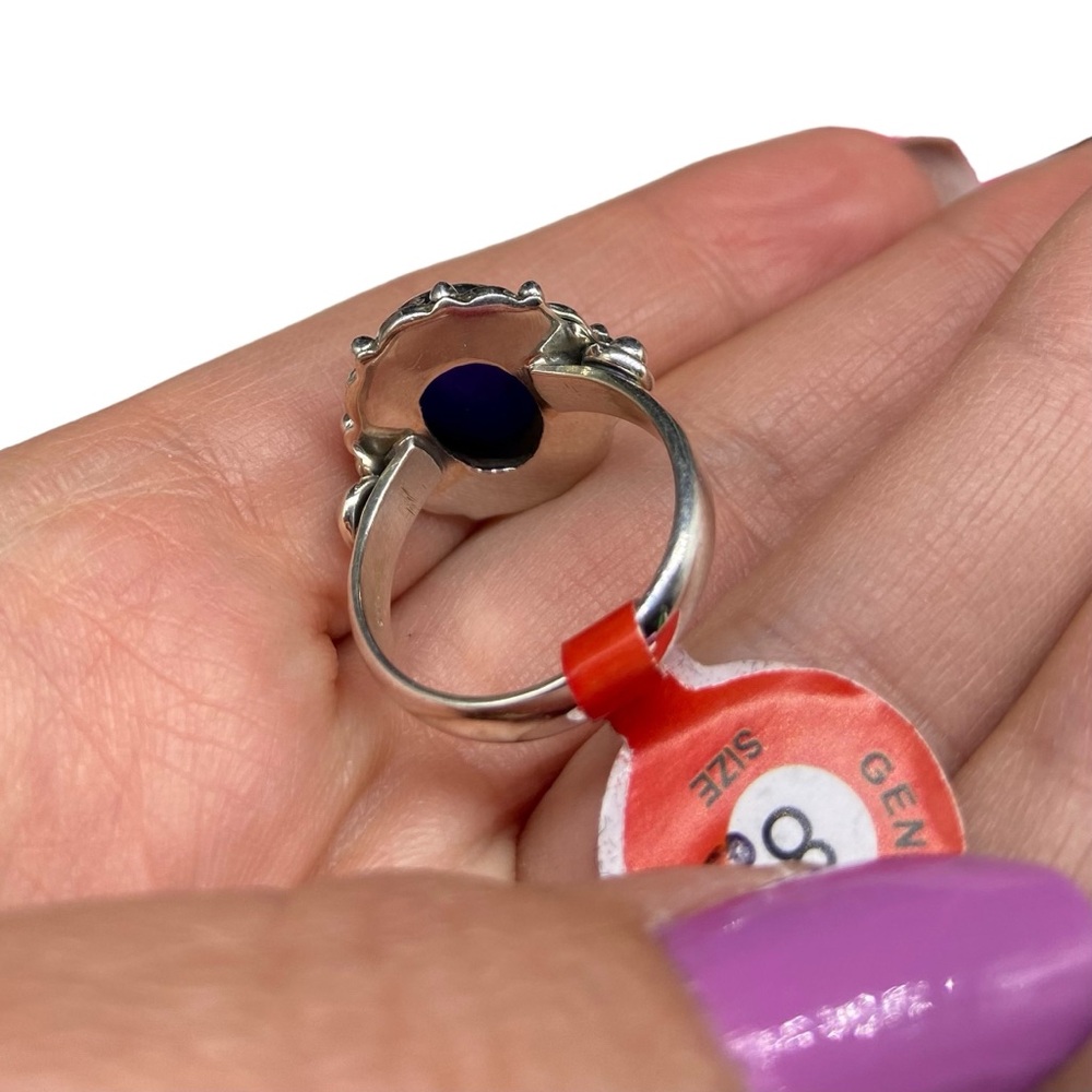 Ring Blue Fire Opal Size 8 Solid Sterling Silver … - image 8